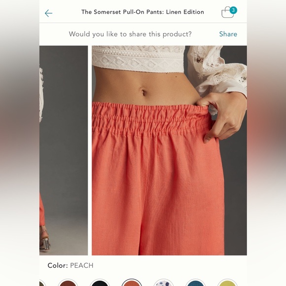 Anthropologie hot pink linen crop pants. Size medium. Worn once. - Picture 4 of 6